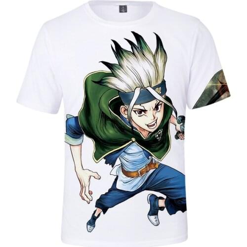 T Shirt Comic 3D Dr.stone T Shirt Boys Casual Handsome White Tops Print Fashion Short Sleeve Summer Men Women Tees High Quality