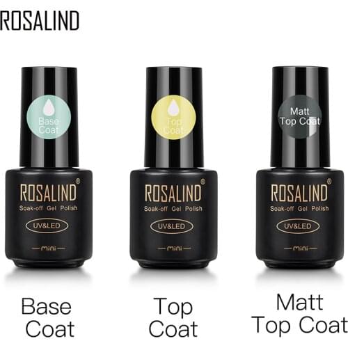 ROSALIND Top And Base Coat Gel Polish Long Lasting Reinforce 7ml Hybrid Varnishes Manicure UV Gel Lacquer Nail Art Primer