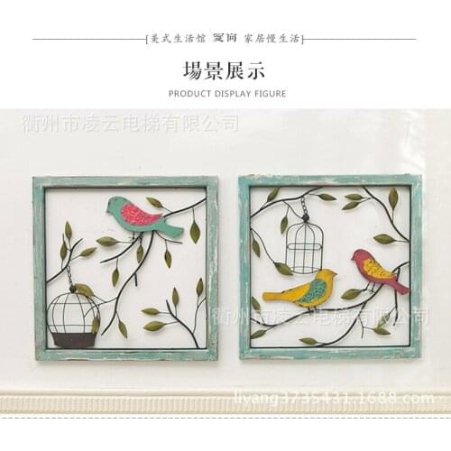 Creative / retro to do the old / home / stereo / personalization / wooden frame, wrought iron decorative wall painting Bar Cafe