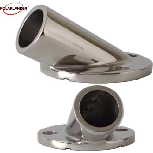 100% New Pipe Round Tube Base For Yachts Hand Rail Fittings Tube For Yachts Stainless Steel 1Pc Marine Boat 30 Degree Round Base