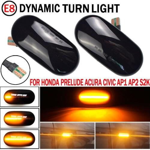 Dynamic Flowing Water Blinker Led Side Marker Turn Signal Light For Honda Accord Civic CRX Prelude S2000 Del Sol Fit Integra