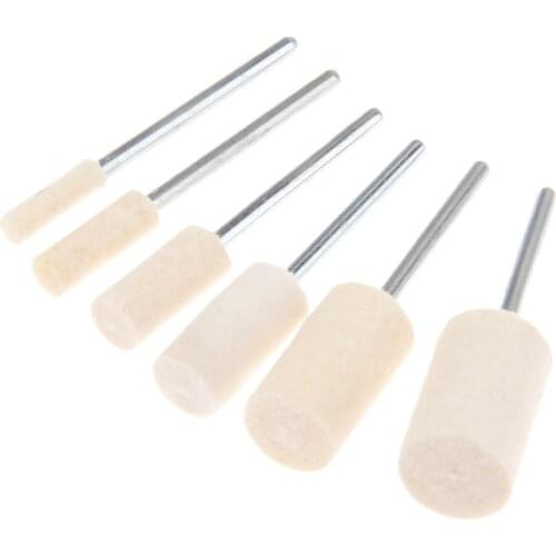 DRELD 12Pcs Dremel Accessories Wool Grinding Head Jewelry Metal Surface Buffing Polishing Wheel for Rotary Tools 2.35mm Shank