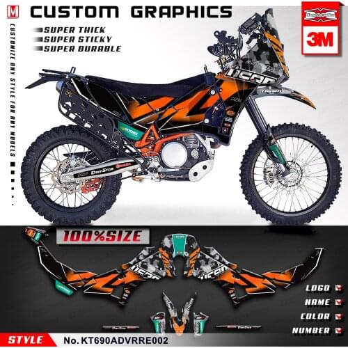 KUNGFU GRAPHICS Supercross Enduro Decal Kit Full Vehicle Wraps for 690 Adventure Rally Raid EVO2 (Style no. KT690ADVRRE002)