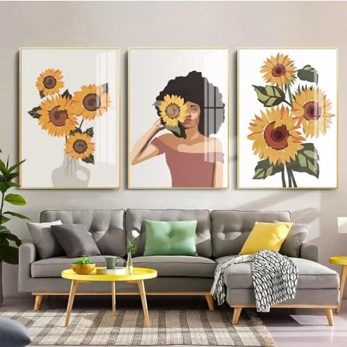 Canvas Painting Wall Art Sunflower HD Prints And Posters Modern Nordic Style Home Decor Modular For Living Room Decoration