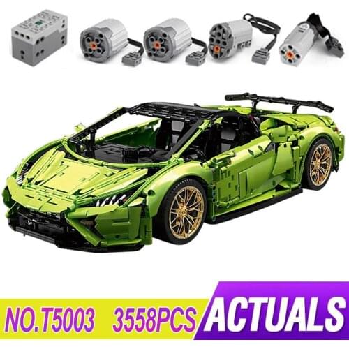 New MOC Car T5003 Lamborghining Huracan Evo Spyder Model Compatible MOC-72491 Building Blocks Bricks Puzzle Toy Christmas Gifts