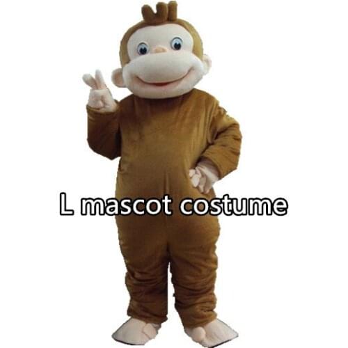 New Style Curious George Monkey Mascot Costumes Cartoon Fancy Dress Halloween Party Costume Adult Size Free Shipping