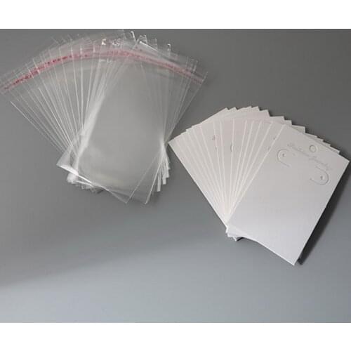 Wholesale 20 Sets 6x10cm Jewelry Earring Card+Transparent Opp Plastic Bag For Handmade Ears Good Package For Love Gift to Friend
