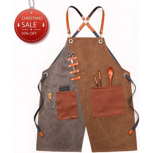 Factory Wholesale Denim Apron Korean Style Male Work Clothes Barber Cafe Shop Waiter Female Waist Custom Logo Work Apron