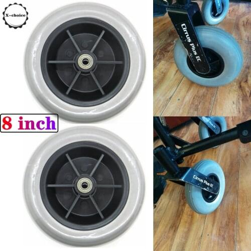 Pair 8x 2" Solid Tires Wheelchair Rear Caster Tires for Pride Jazzy/Jet Electric