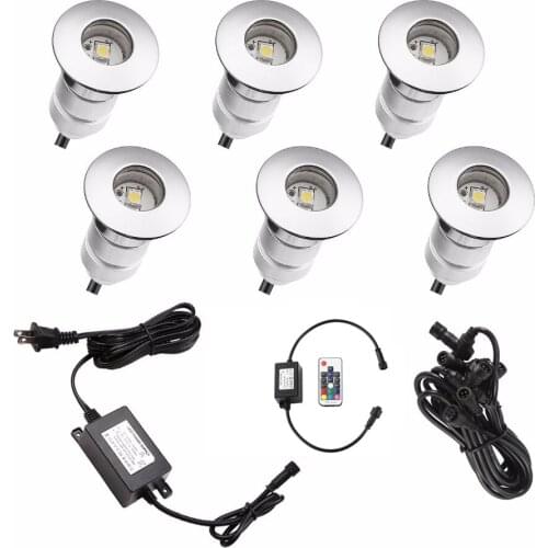 QACA Front Steps LED Garden Buried Ground Light Recessed Lighting Uplighting Floor Embeding Front Porch 12v Deck Lamp F102A-6