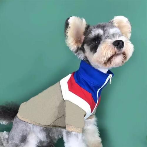 Luxury Fashion Brand Pet Dog Clothes For Small Medium Dogs,Fashion Retro Stitching Warm Jacket Coat Teddy Autumn Winter Clothi