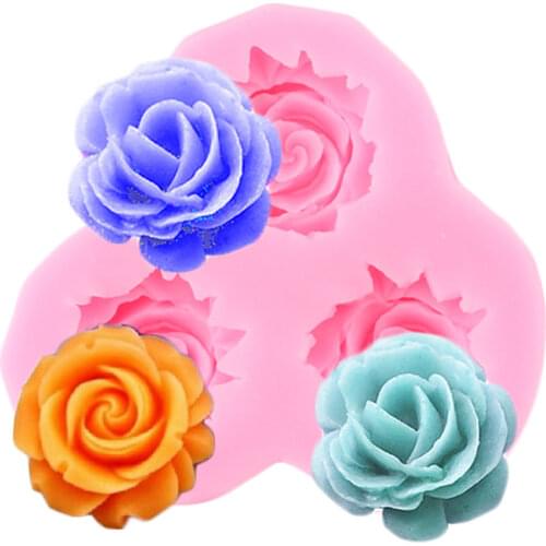 Rose Flower Silicone Molds DIY Handmade Soap Resin Mold Wedding Fondant Cake Decorating Tools Candy Chocolate Gumpaste Moulds