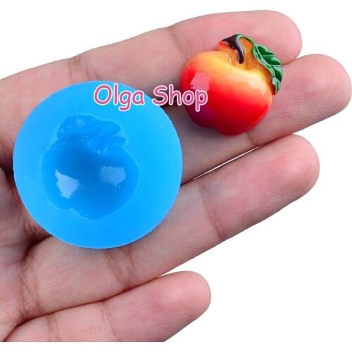 SYL025 18.3mm Apple Silicone Mold Fondant Cake Decoration Candy Resin Clay Earrings Necklace Craft Soap Candle FOOD SAFE