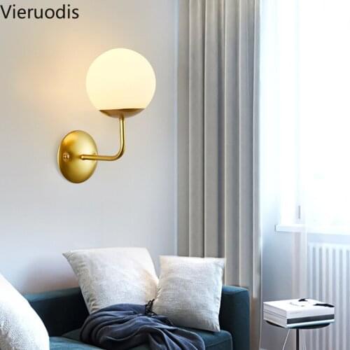 Nordic LED Wall Lamp Glass Ball Sconce Wall Lights for Living Room Bedroom Stairs Mirror Lights Wall Decorations Luminarias