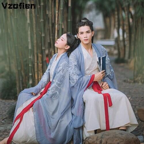 Traditional Hanfu Man Han Dynasty Costume Couple CP Dress Ancient Tang Suit Dance Cosplay Vintage Embroidery Swordsman Robe