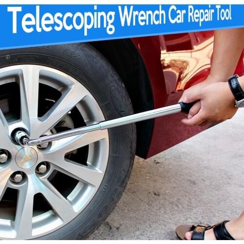 Telescoping Lug Wrench Spanner Lug Wheel Wrench with Sockets Wrench Car Repair Tools 17/19, 21/23mm