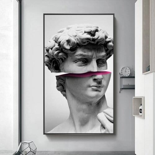 Funny Sculpture Of David Posters And Prints Abstract David Canvas Paintings On the Wall Art Pictures for Living Room Decoration