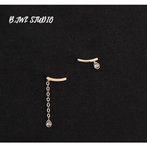 Ladies 9KGold Stud Earrings Irregular Bright Shape Stud Earrings Ladies Boutique Jewelry Ladies Exquisite Earrings Party Jewelry