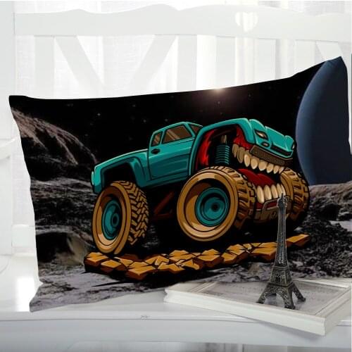 1pc Car Cartoon Pillow cover Pillow case Bedding Pillowcase Pillowcovers decorative 3D Print for children kids baby Big teeth