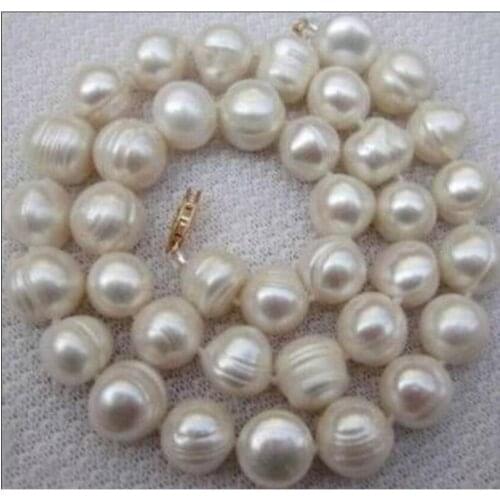 10-11MM WHITE SOUTH SEA BAROQUE PEARL NECKLACE 18INCH