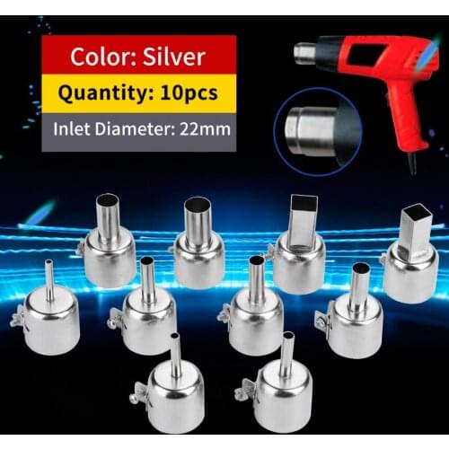 10 Pcs/lot Plastic welding nozzle for 850 Hot Air Soldering Station Round & Square Nozzle Head attachment