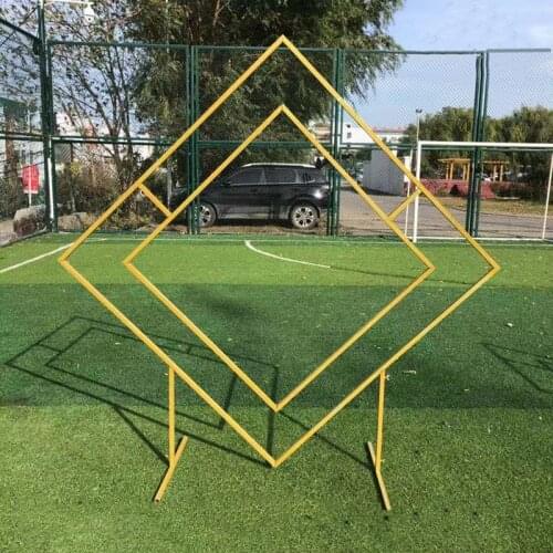 2M*2M DIY Geometrical Shape Wedding Arch Metal Backdrop Stand Square Geometric Flower Frame Floral Background Decoration