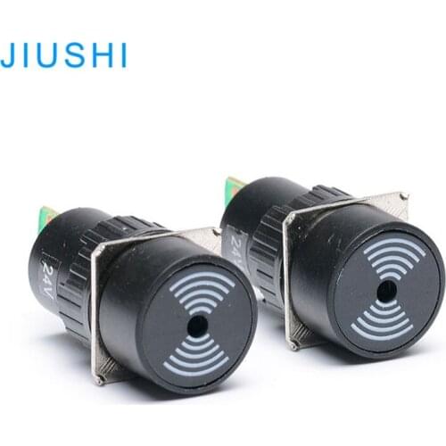 LA16Y-M round black mounting hole 16mm buzzer switch sound alarm circuit board welding feet