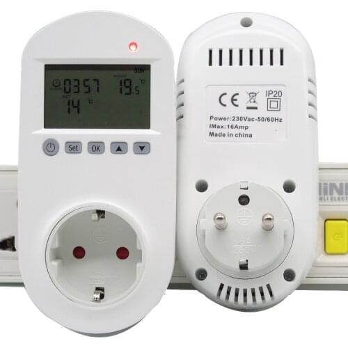 3KW 16A Programmable thermostat eu plug with Child lock