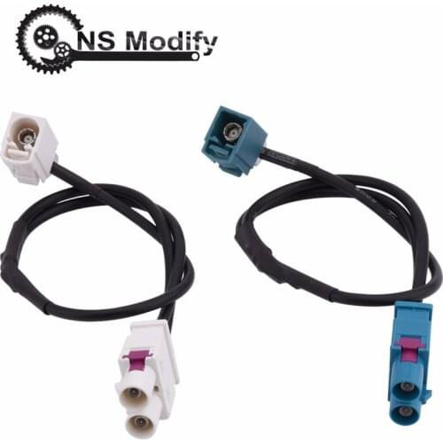 NS Modify 1 Female To 2 Male Car Antenna FM Radio Amplified Audio Signal Amplifier Booster Cable For Volkswagen/Skoda/Audi