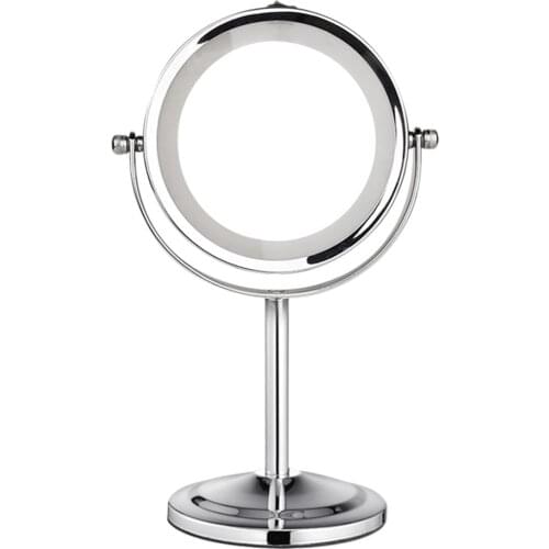 Double Side Makeup Mirror 1PC Makeup Mirror 360 Degree Rotation Swivel LED Vanity Mirror In Bathroom Living Room Bedroom