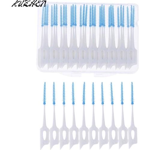 40Pcs/Box 0.7mm Push-Pull Interdental Brush Gum Wire Brush Oral Care