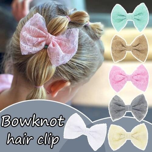 5-Color Baby Girl Fully Lined Elastic Hair Clips 11cm Bow Clip Headbands For Girl Babies headdress headband kawaii Accessories