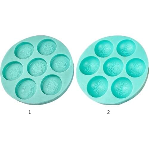 Epoxy Resin Mold Seven Chakras Hemisphere Round Silicone Mould DIY Crafts Making Tools