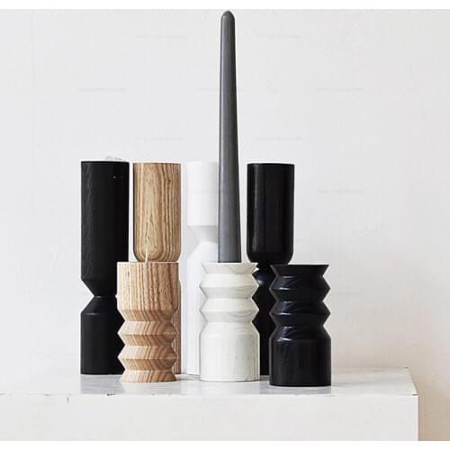 Geometric concrete candlestick silicone mold wave candlestick furniture decoration decoration mold cement candle holder mold