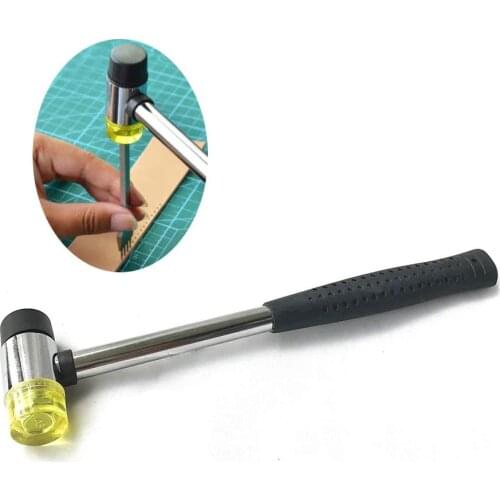 Jewelry Making Tools Installable Two Way Rubber Hammers Sledge Hammer with Steel Handle Platinum Detachable 25.5x6.9x2.5cm
