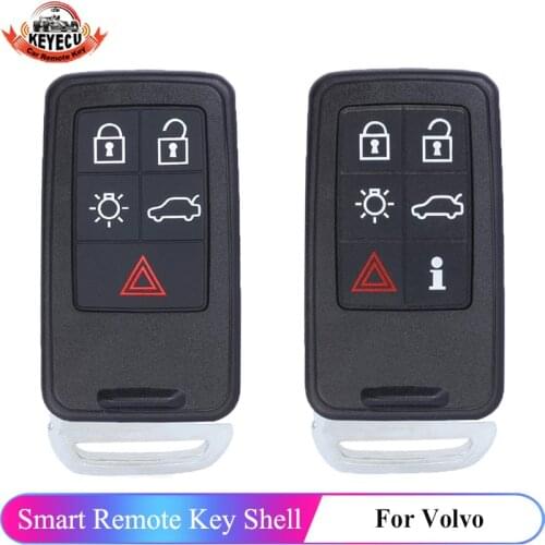 KEYECU Replacement Remote Car Key Shell Case Fob 5 Button for Volvo S60 V60 S70 V70 XC60 XC70 2007-2017 FCC ID:KR55WK49264