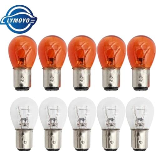 LYMOYO 100pcs car halogen lamp 1157 P21/5W BAY15D DC12v 21W 4300k amber reversing light brake Stop Light Rear Turn Signal DRL