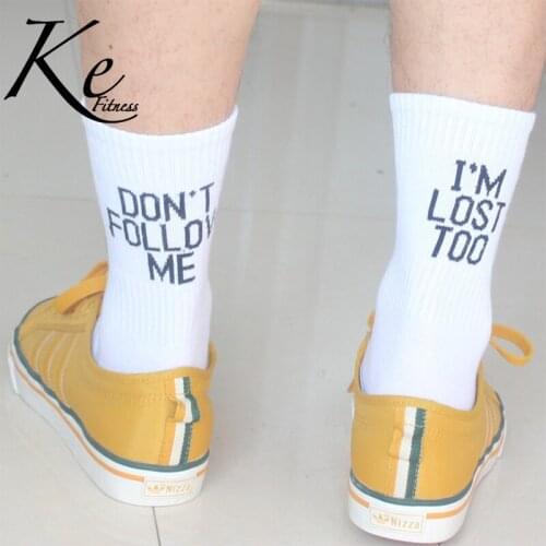 KE New 2021 nice fashion socks yellow black purple men & Women English letter hose tide socks unisex letters back