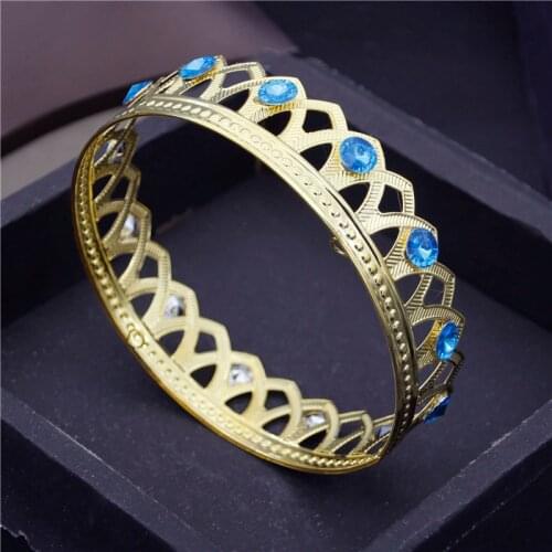 2021 New Light Circle Metal Crown for Queen King Party Birthday Wedding Tiaras Cake Jewelry Head Ornaments