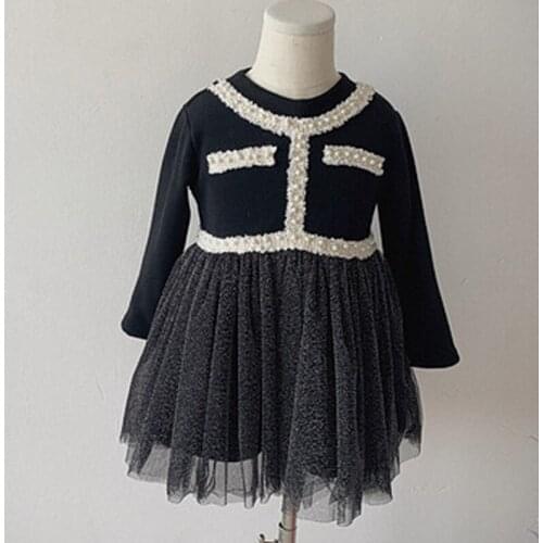 Girls Dress Small Starry Sky Net Yarn Plus Velvet Thick Princess Dress 2020 Winter Warm Christmas New Year ChildrenS Clothing