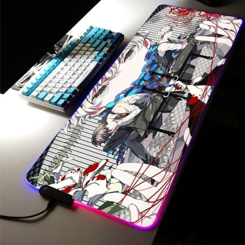 RGB LED Light Gaming Accessories Led Anime Tokyo Ghoul Kaneki Ken MousePad Carpet XXL Large Keyboard Desk Mat Game LOL Room Rugs