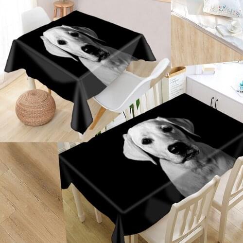 Labrador Retriever Dog Tablecloth 3D Print Oxford Fabric Square/Rectangular Dust-proof Table Cover For Party Home Decor TV Cover