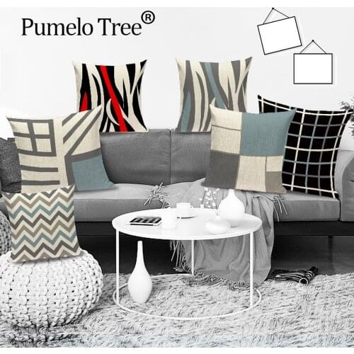 Modern Art Abstract Line Cushion Cover Red Patchwork Pillowcase Geometric Cushions Home Decor Bed Throw Pillow Covers Almofadas