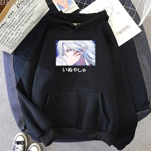 2021 Kawaii Anime Cartooon Inuyasha Hoodie Sweatshirt Men/women Pullovers Hooded Unisex Long Sleeve Streetwear Fashion Clothes