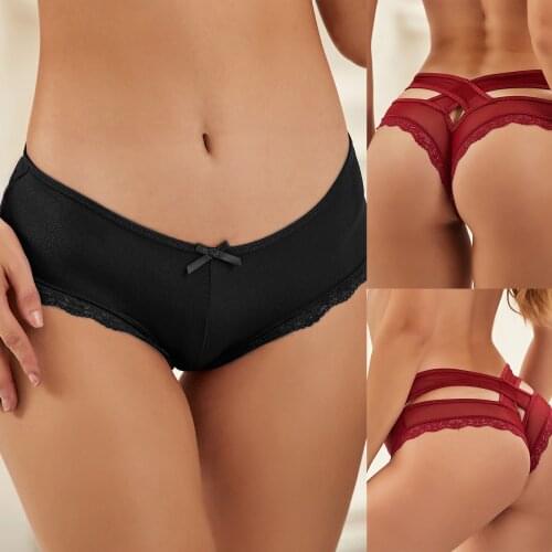 Womens Daily Life Briefs Plus size Sexy Lace Panties High Waist Thong Underwear Panties Sexy Lingerie нижнее белье женское c50