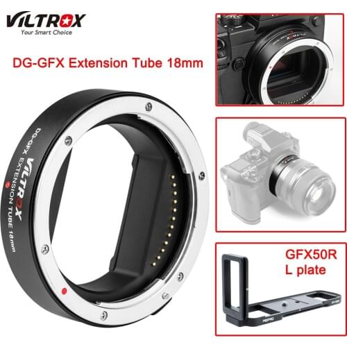 Viltrox DG GFX Extension Tube 18mm Adapter Ring Auto Focus for Fujifilm GFX-mount GFX 50S 50R Camera Lens Adapter GFX50R L Plate