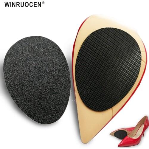 WINRUOCEN 4 Pairs Anti-Slip Pads Shoes Mat High Heel Sole Protector Rubber Cushion Insole Forefoot High Heels Sticke