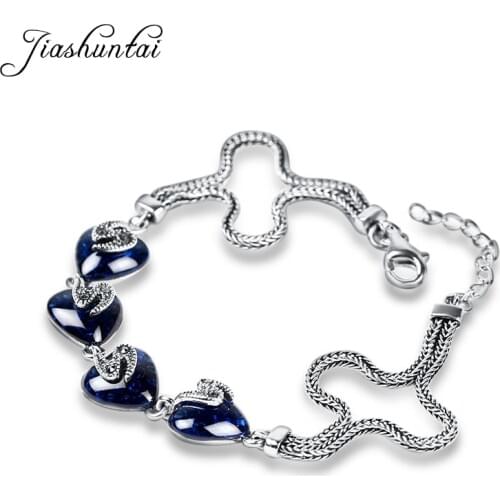 JIASHUNTAI Retro 100% 925 Sterling Silver Bracelets For Women Vintage Silver Jewelry Female