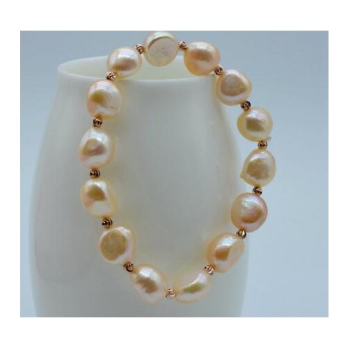 New Favorite Pearl Pink Pearls Bracelet Natural Baroque Red Gold Accessories Simple Stretch Thread Bracelet Ladies Jewelry