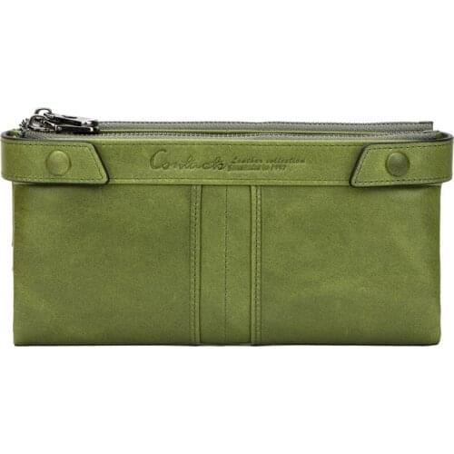 Female Hasp Purse Phone Clutch Bag Fashion Genuine Leather Womens Wallet Zipper Cowhide Card Holder Wallets for Women